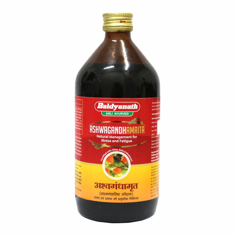 Baidyanath Vitality & Energy Booster - Ashwagandhamrita 450 ml + Manmath Ras: 40 tablets