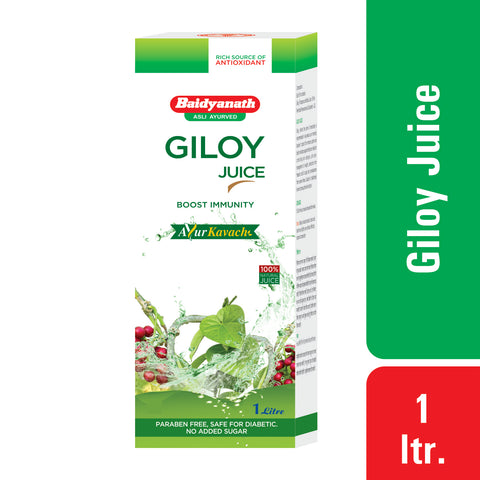 Baidyanath Daily Immunity Booster - Giloy 1 l + Baidyanath Ashwagandha Tablet (60 Tablets)