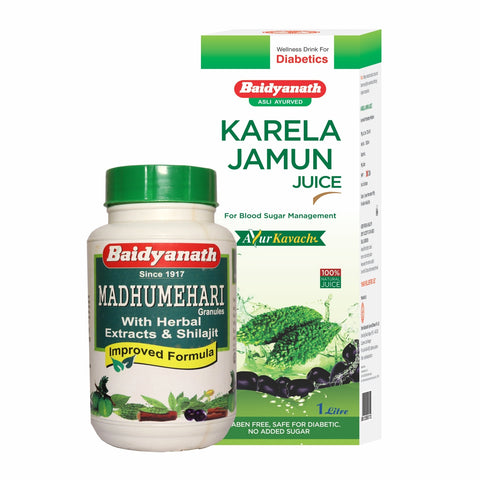 Baidyanath Karela Jamun Juice 1 l+ Baidyanath Madhumehari Granules (200 g)