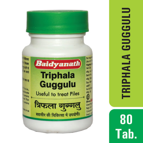 Baidyanath Triphala Guggulu Pack Of 2 (80 Tablets Each)